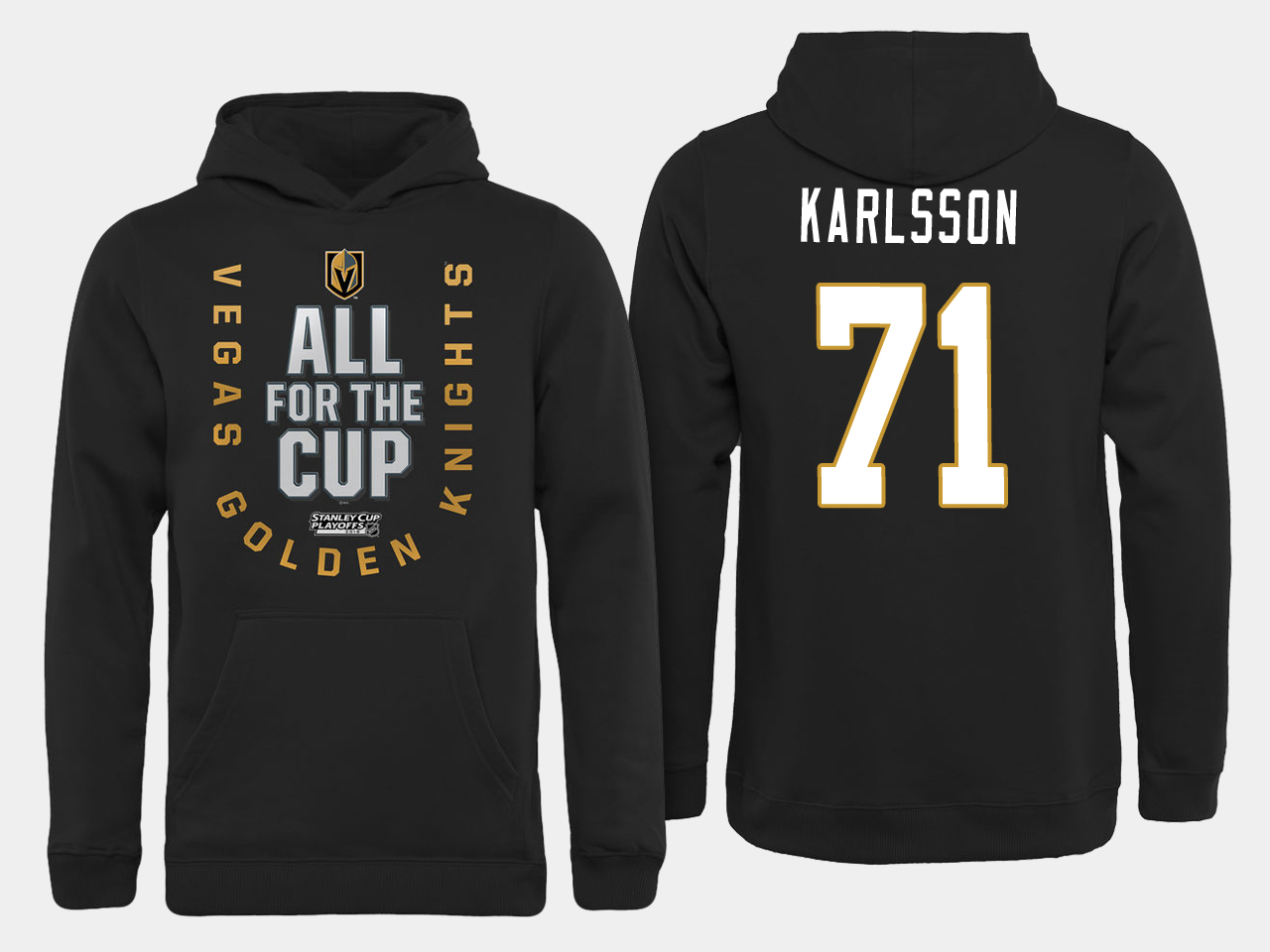 Men NHL Vegas Golden Knights #71 Karlsson All for the Cup hoodie->more nhl jerseys->NHL Jersey